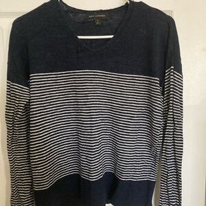 Banana Repub Blue and White V-Neck Sweater with bonus cardigan and white crochet